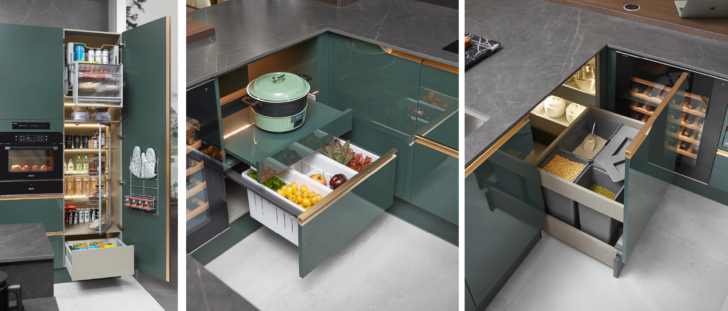 Modern Intelligent Lacquer Kitchen Cabinet PLCC21405_1