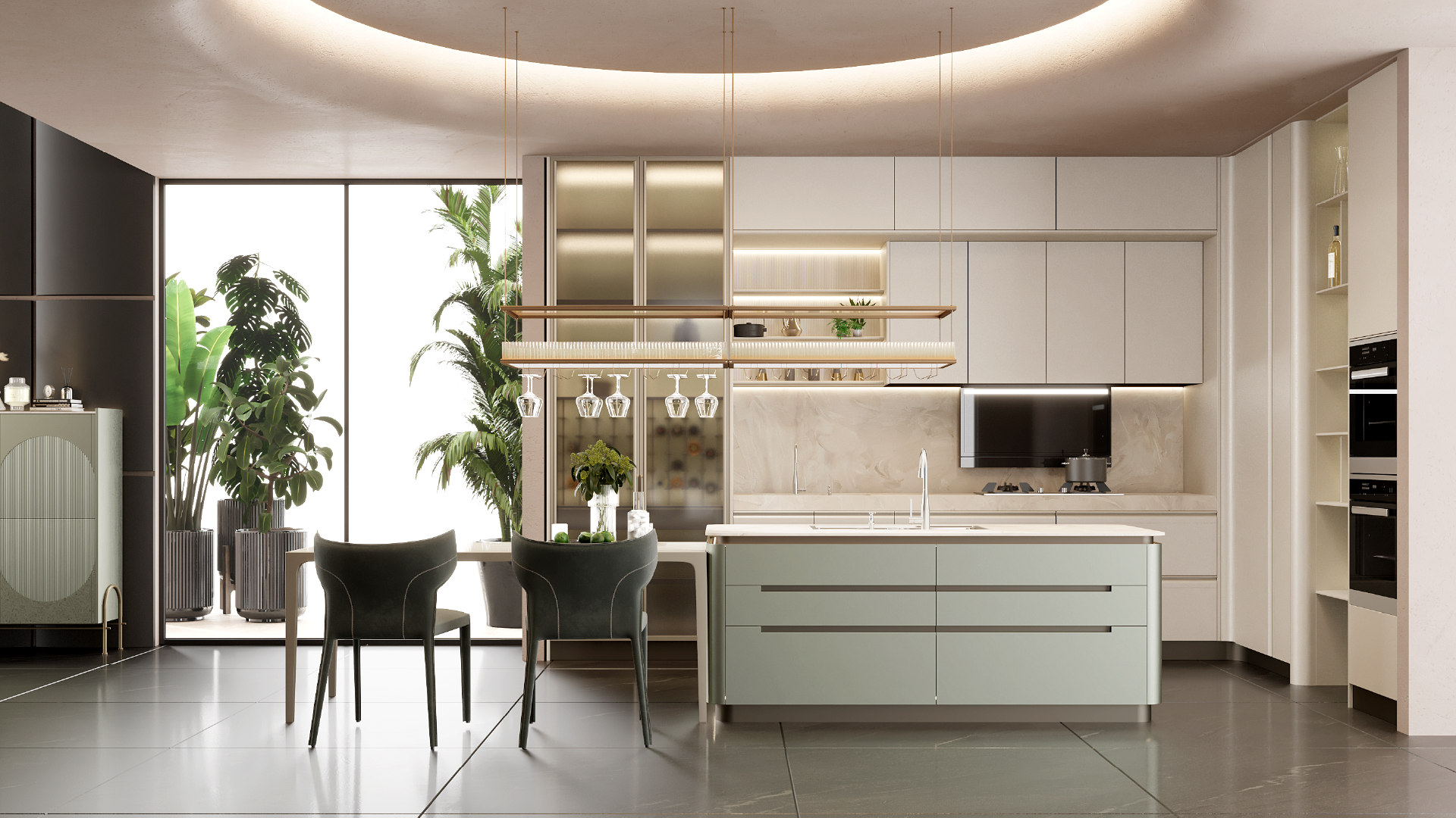 Modern Two-toned Small Kitchen Cabinet Design - GLENDURGAN