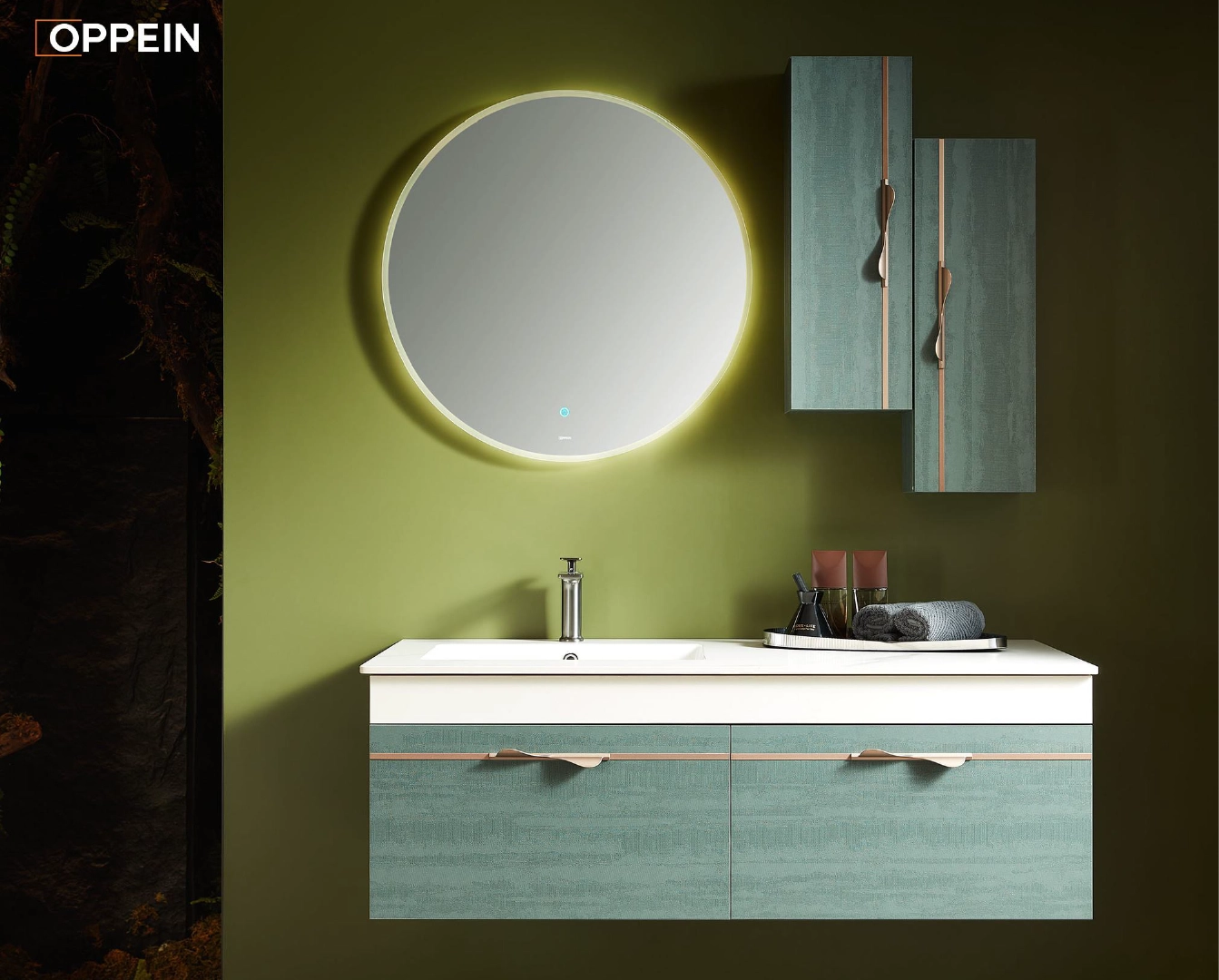 Modern small bathroom design green bathroom vanity