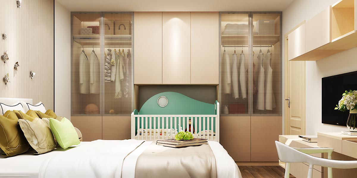 Hinged Wardrobe with Built-in Baby Crib by OPPEIN Kenya