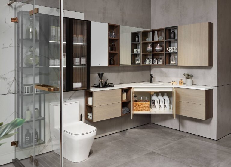 Modern UV Lacquer Custom Bathroom Vanity by OPPEIN Kenya