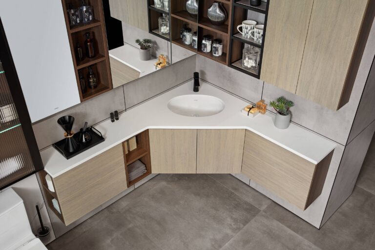 Modern UV Lacquer Custom Bathroom Vanity by OPPEIN Kenya