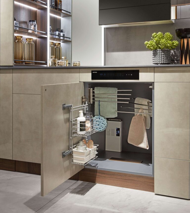 Luxury Bathroom Cabinets in High Gloss UV Lacquer Finish by OPPEIN Kenya