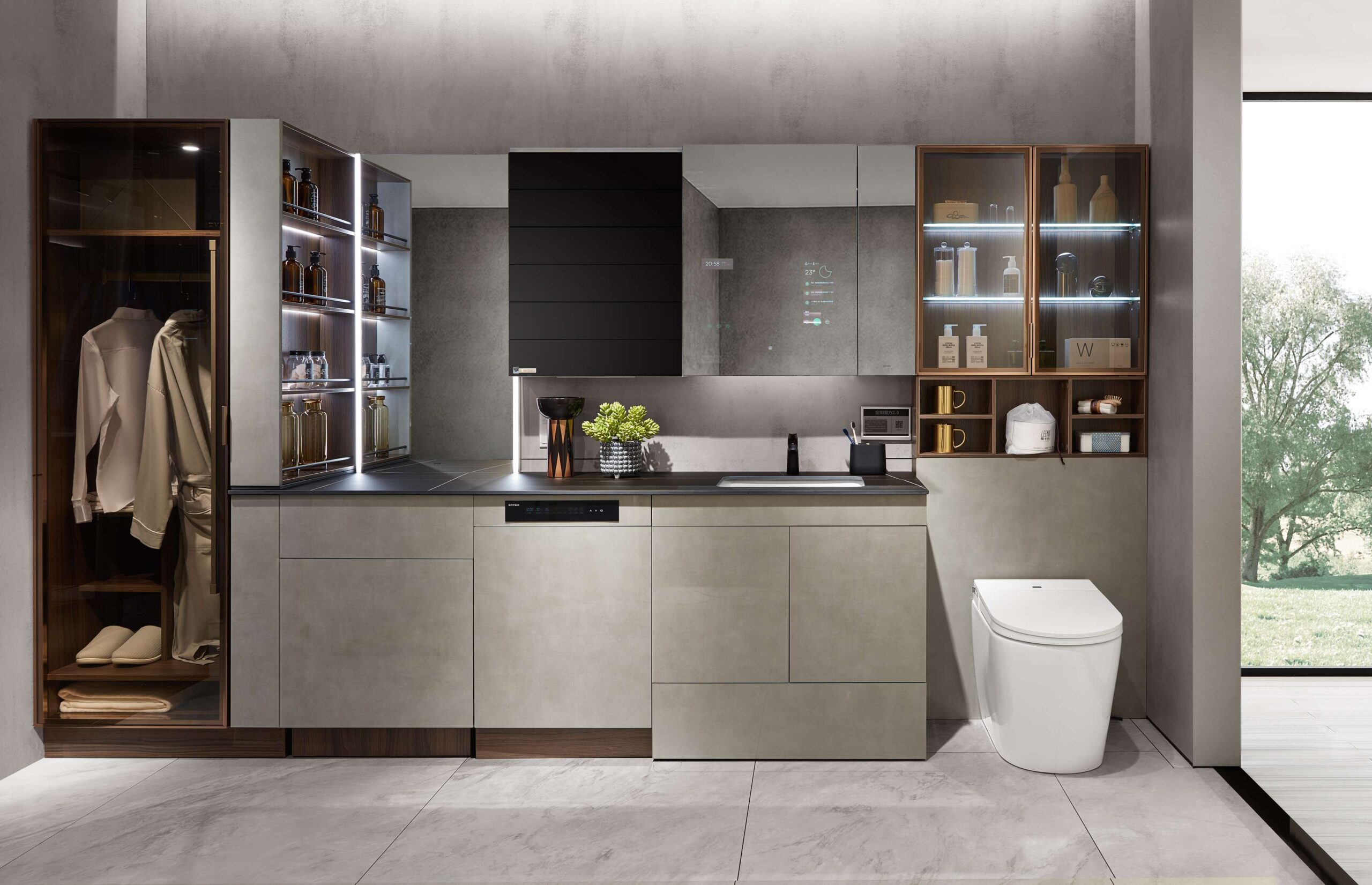 Luxury Bathroom Cabinets in High Gloss UV Lacquer Finish by OPPEIN Kenya