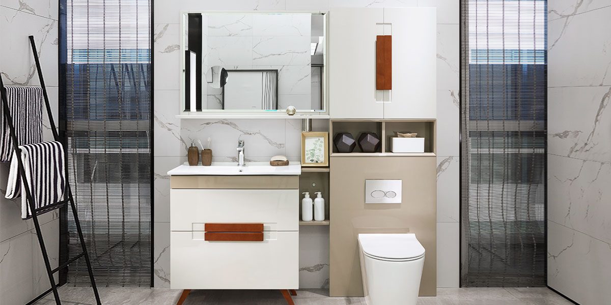 Modern White Lacquer Bathroom Vanity by OPPEIN Kenya