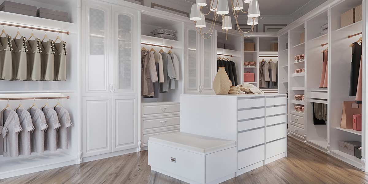Modern Large White Lacquer Walk In Closet by OPPEIN Kenya