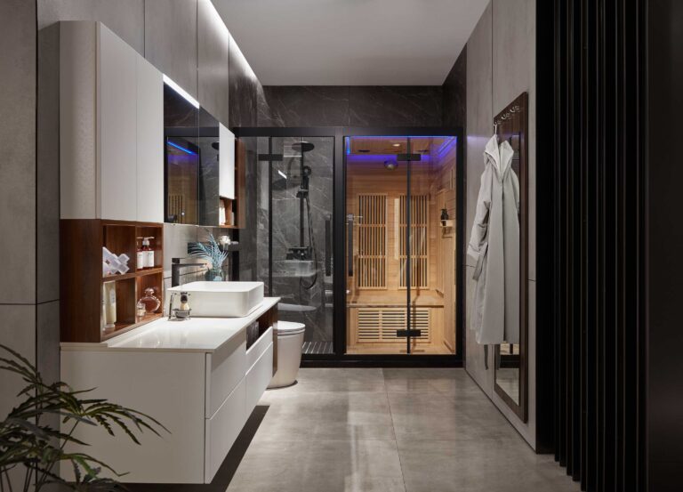 Modern White Lacquer with Melamine Bathroom Vanities by OPPEIN Kenya