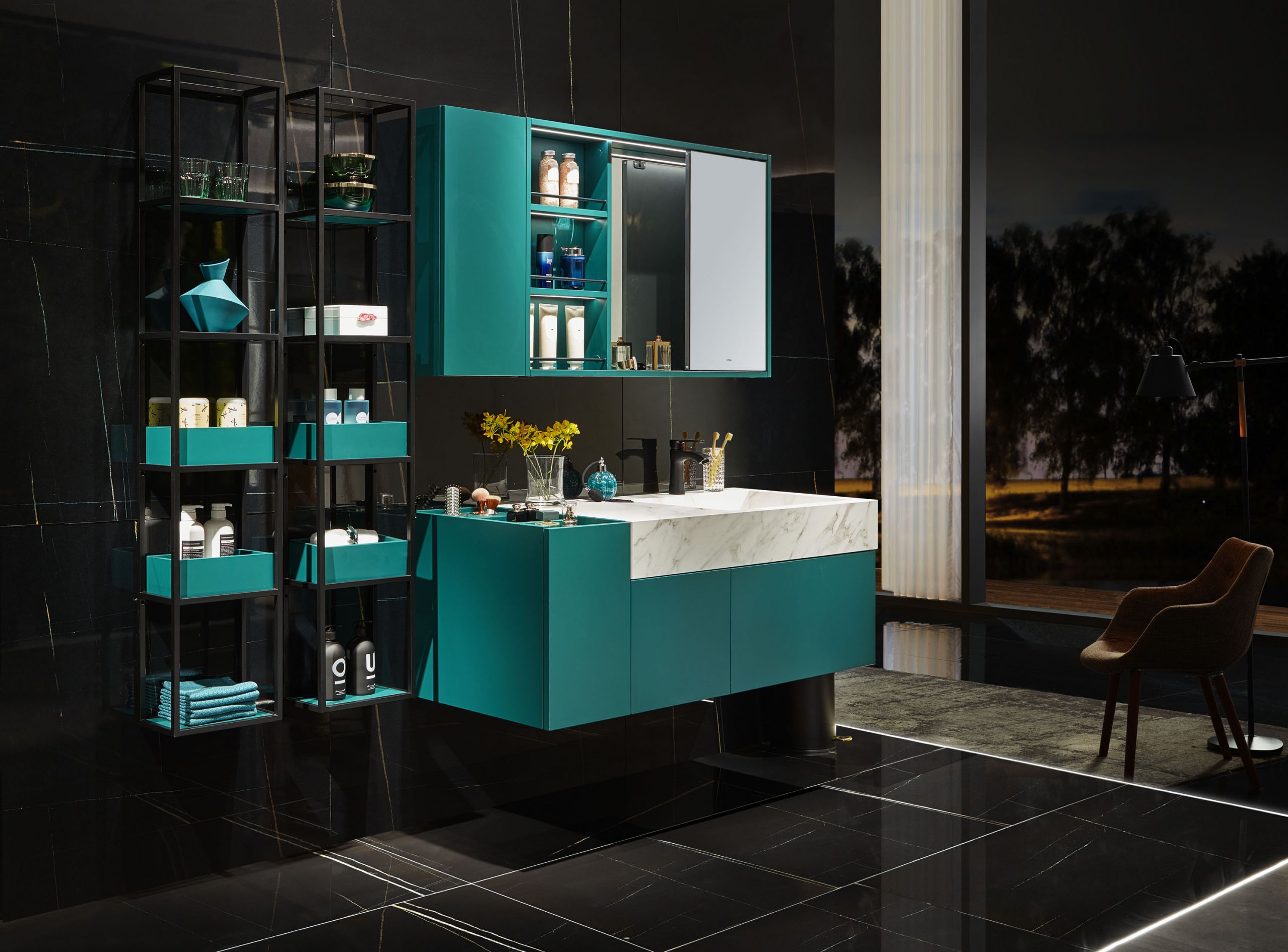 Navy Green Lacquer Bathroom Vanity with Undermount Basin by OPPEIN Kenya