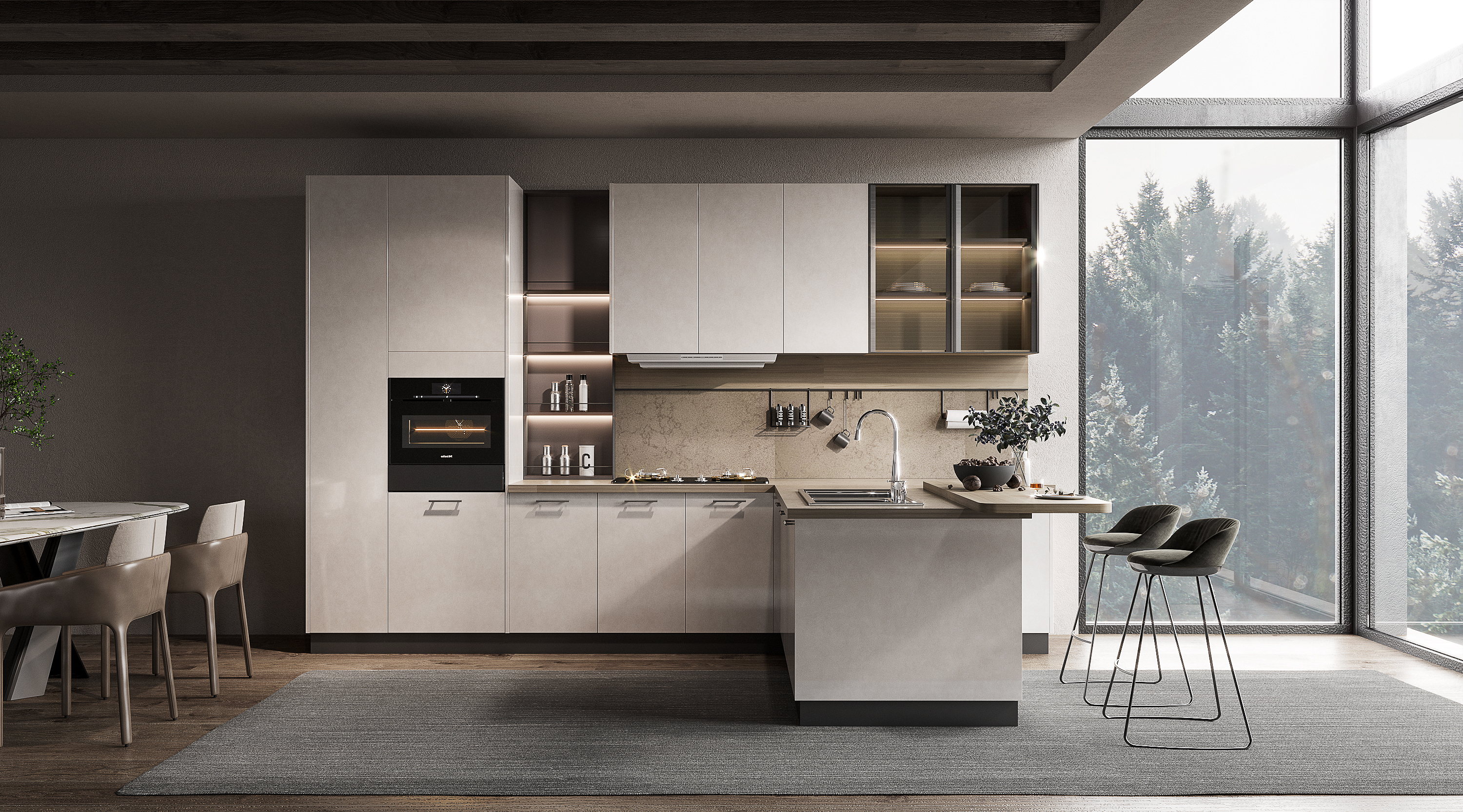 Luxury Frameless Flat Panel Kitchen Cabinet - SONG FOR YOU by OPPEIN Kenya