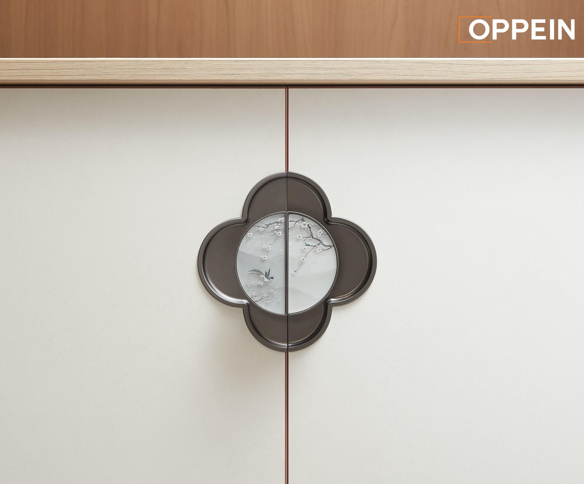 Modern White Kitchen Cabinets with Wood Accents - BROCADE by OPPEIN Kenya