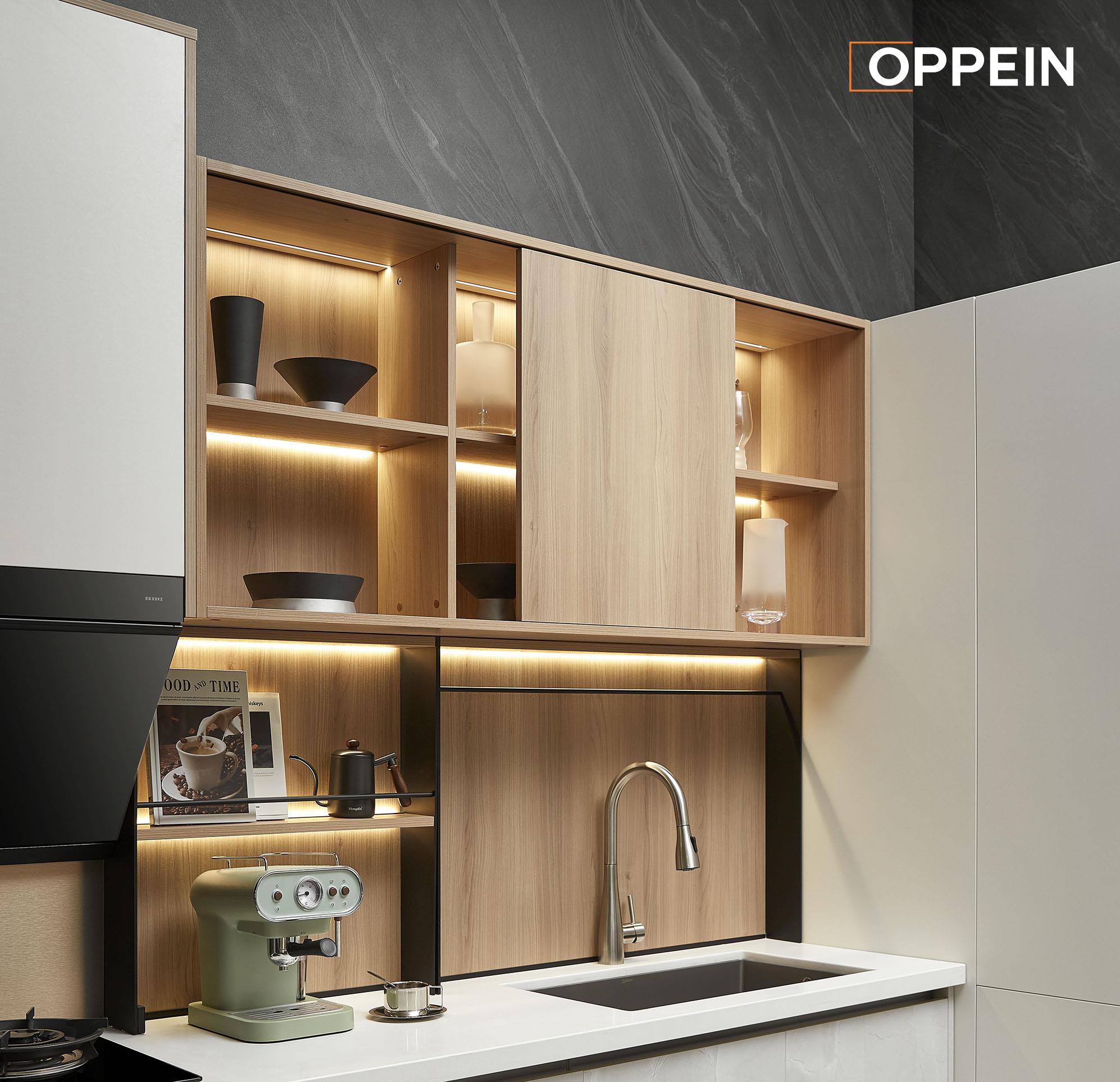 Modern L-shaped Kitchen Cabinet for Sale - AURORA by OPPEIN Kenya