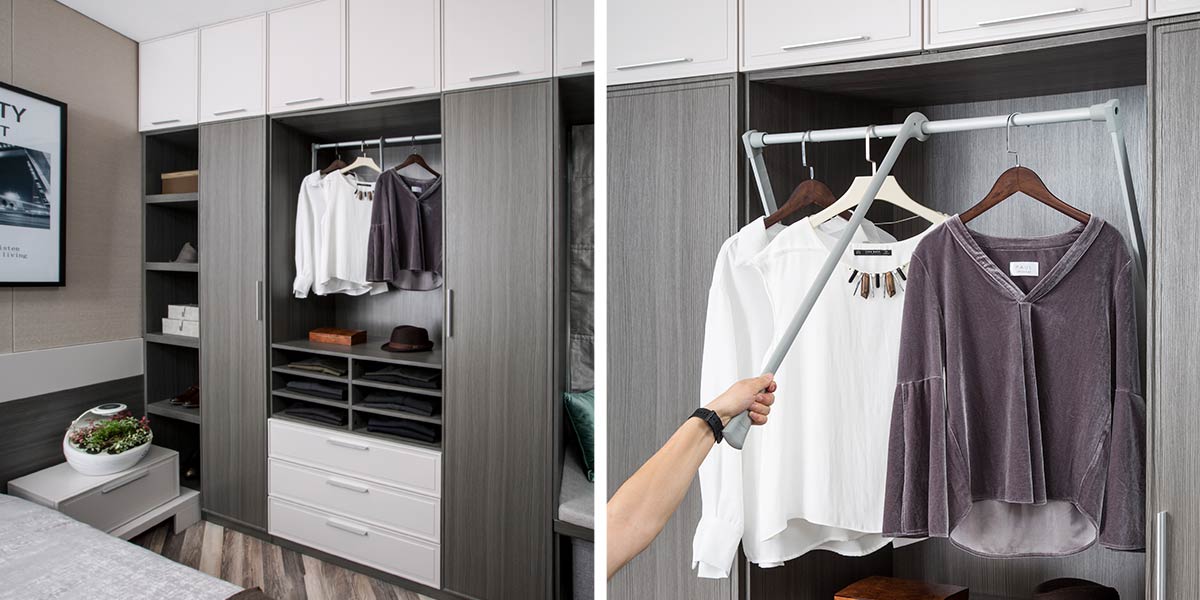 Hinged Wardrobe with Open Shelves by OPPEIN Kenya