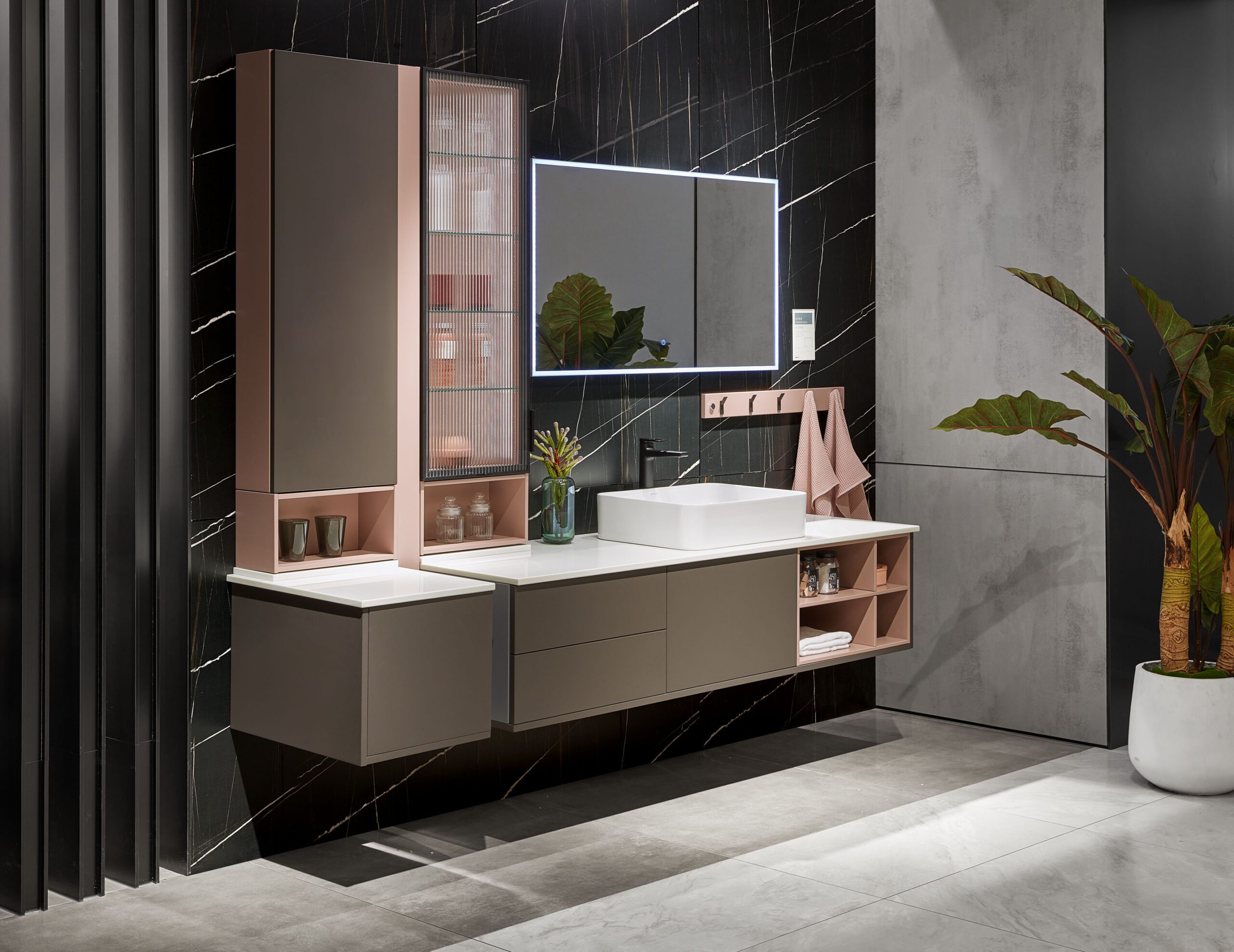 Brown Minimalist Lacquer Bathroom Cabinet by OPPEIN Kenya