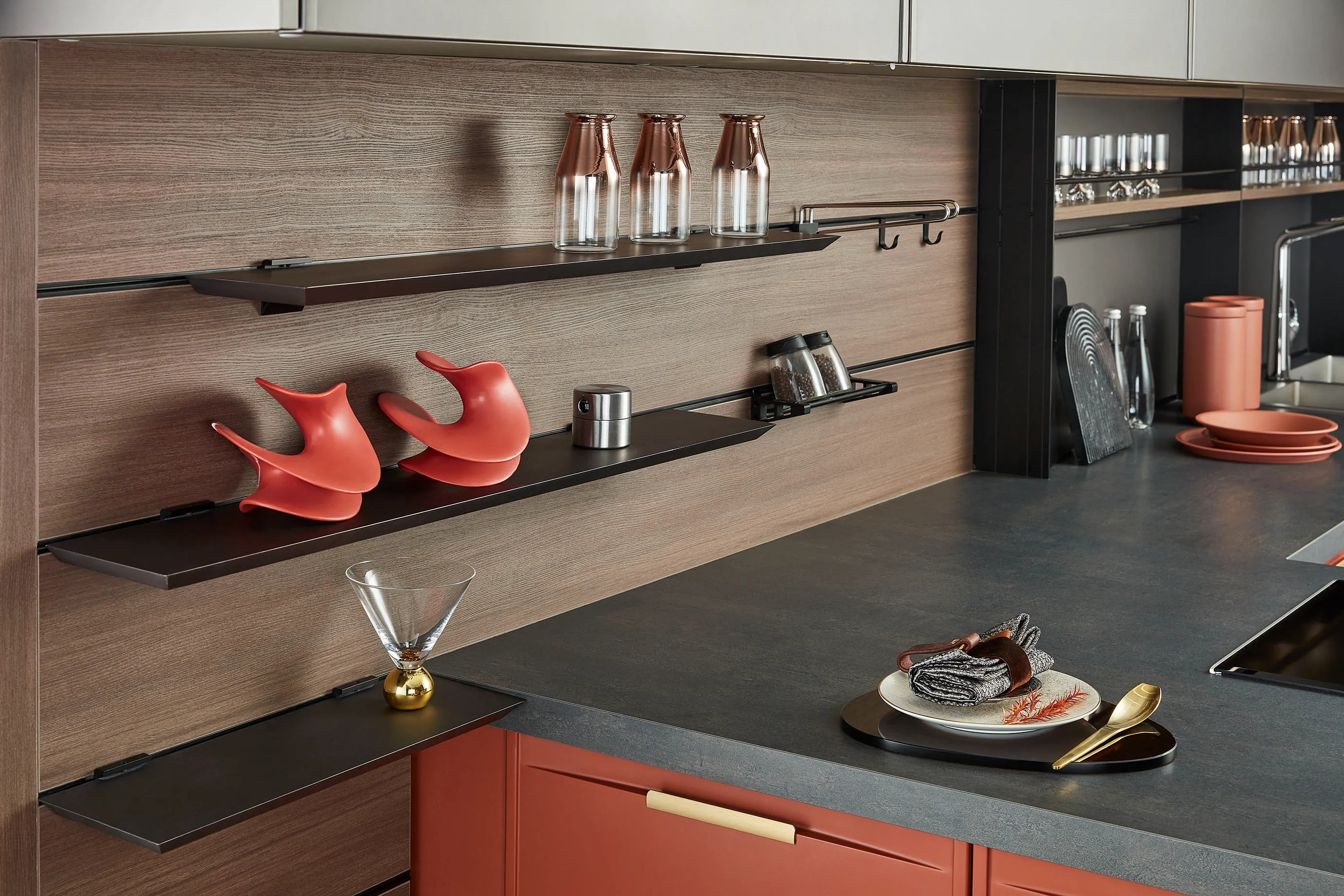 U-Shaped Lacquer Kitchen Cabinet PLCC21051 by OPPEIN Kenya