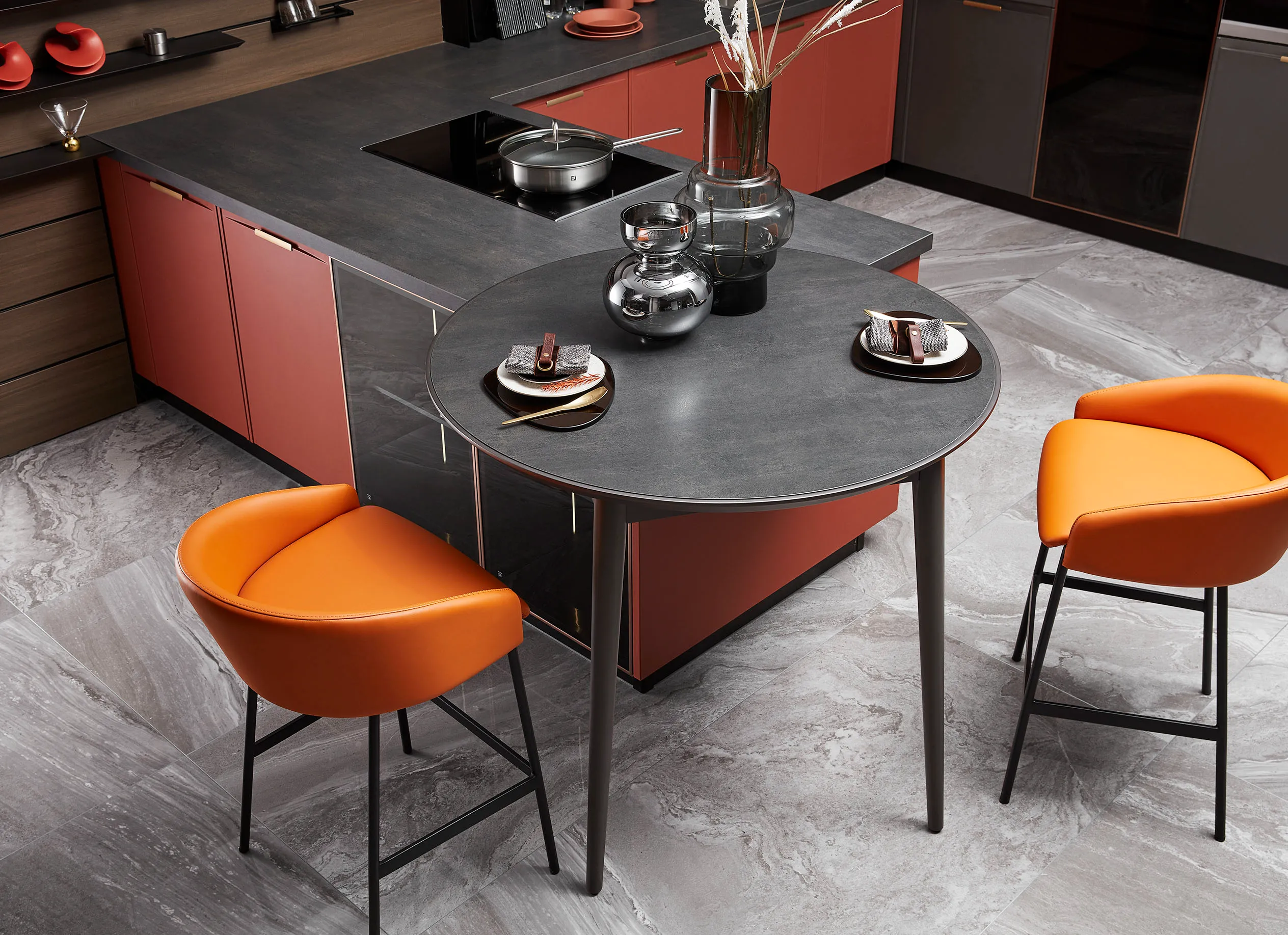 U-Shaped Lacquer Kitchen Cabinet PLCC21051 by OPPEIN Kenya