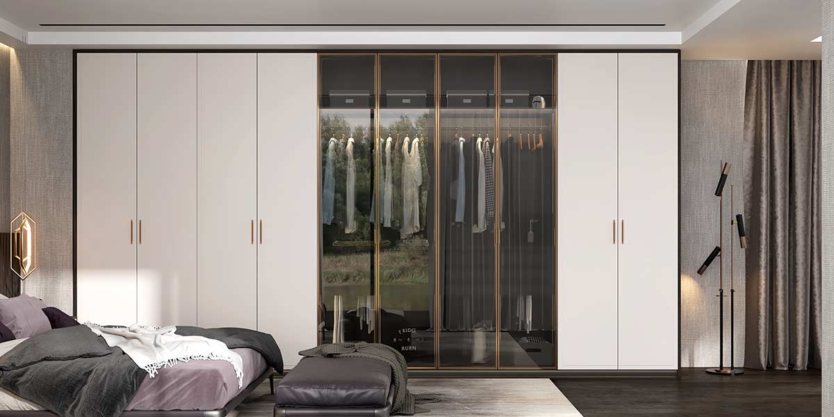 Modern Matte Lacquer Wardrobe with Glass Door by OPPEIN Kenya